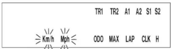 TR1 TR2 A1 A2 S1 S2 ≥Km/h Mph≤ ODO MAX LAP CLK H