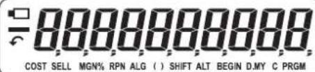 COST SELL MGN% RPN ALG ( ) SHIFT ALT BEGIN D.MY C PRGM