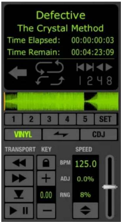 Defective The Crystal Method Time Elapsed: 00:00:00:03 Time Remain: 00:04:23:09 1 2 3 4 5 SET VINYL CDJ TRANSPORT KEY SPEED BPM 125.0 ADJ 0.0% RNG 8%