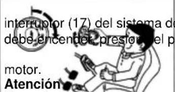 interruptor (17) del sistema de debe-encender presión el p motor. Atención