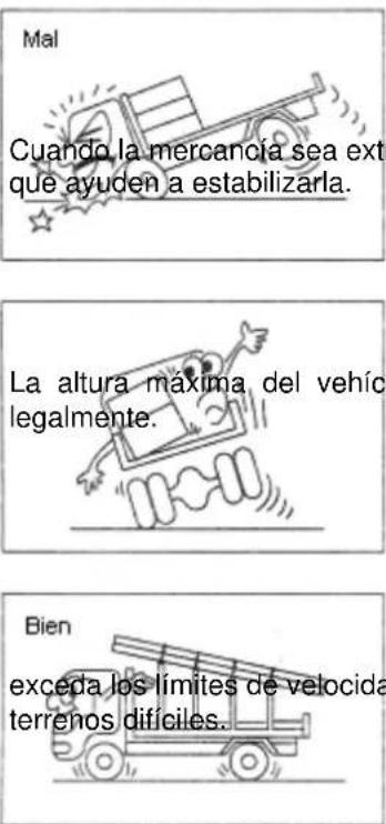 Mal Cuando la mercancía sea extra que ayuden a estabilizarla. La altura máxima del vehículo legalmente. Bien exceda los límites de velocidad terrenos difíciles.