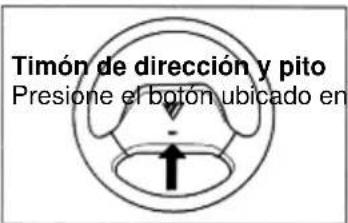 Timón de dirección y pito Presione el botón ubicado en