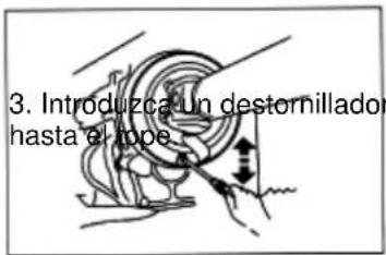 3. Introduzca un destornillador hasta el rope
