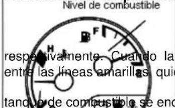 Nivel de combustible respectivamente. Cuando la entre las líneas amarillas, qui tanque de combustible se end
