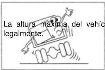 La altura máxima del vehículo legalmente.