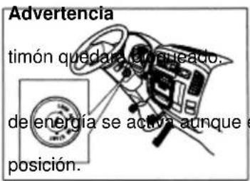 Advertencia timón quedará o enmueado. de energía se activa aunque e posición.