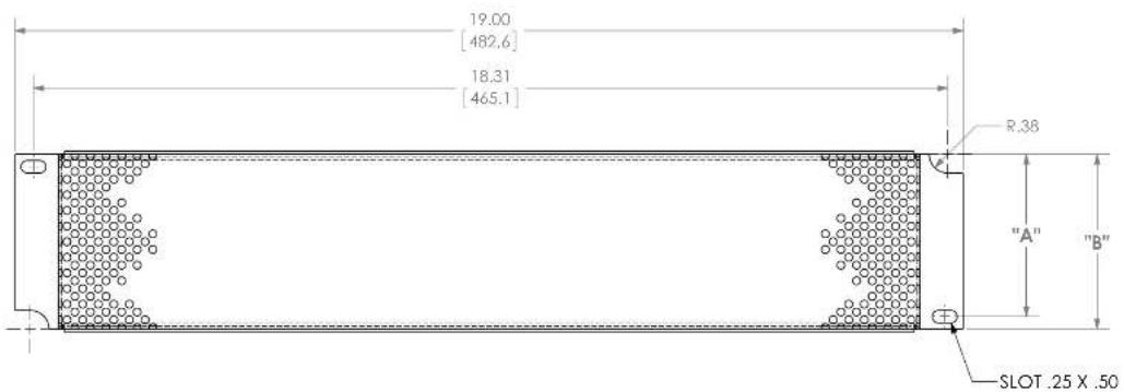 19.00 [482.6] 18.31 [465.1] R.38 "A" "B" SLOT .25 X .50