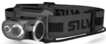 Black SLV headlamp device with two lenses and a strap (no visible text or symbols)