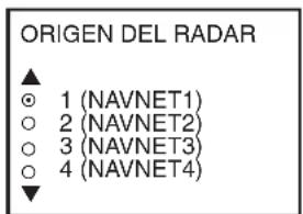 ORIGEN DEL RADAR ▲ ○ 1 (NAVNET1) ○ 2 (NAVNET2) ○ 3 (NAVNET3) ○ 4 (NAVNET4)