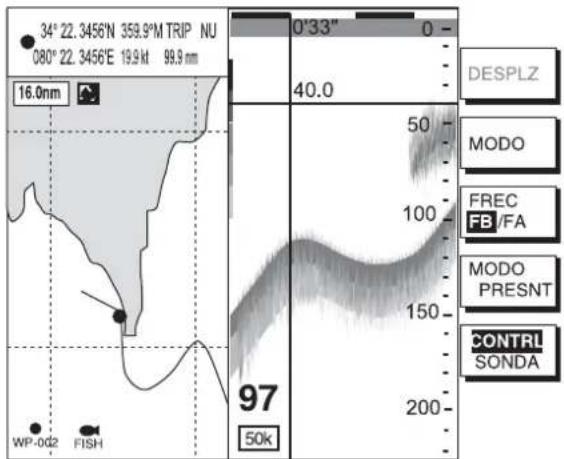 34° 22.3456'N 359.9'M TRIP NU 080° 22.3456'E 19.9 kt 99.9 nm 16.0nm WP-0d2 FISH 97 50k 0'33" 0 - 40.0 50 100 150 200 DESPLZ MODO FREC FB/FA MODO PRESNT CONTRI SONDA