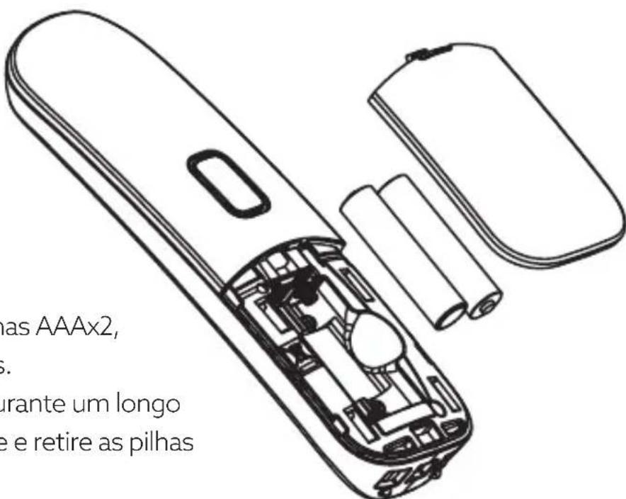 NOS CS1300 WB - Instalação e carregamento das pilhas do aparelho - 1