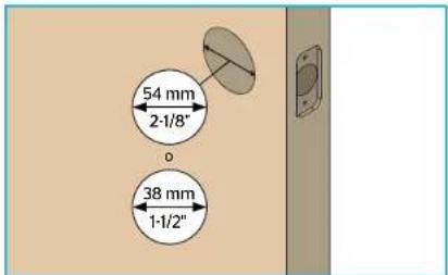 Kwikset Kevo - Prepara la puerta y revise las dimensiones - 1