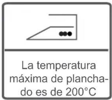 La temperatura máxima de plancha- do es de 200°C