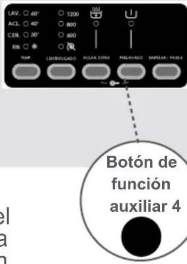 LAV. ○ 60° ○ 1200 ACL. ○ 40° ○ 800 CEL. ○ 30° ○ 800 FIN. ○ TURP. ○ CONVEIGADO AGLAR EXTRA RELAVADO SIMILAR / FAISA Botón de función auxiliar 4