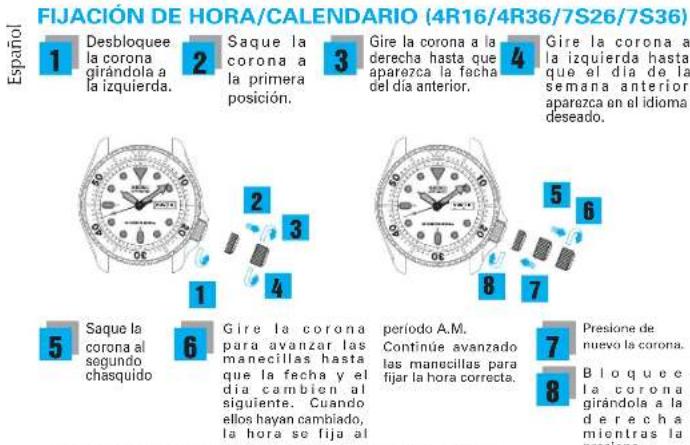 SEIKO Prospex SRP779K1 - CÓMO PONER EN FUNCIONAMIENTO EL RELOJ (4R35/4R36) - 2