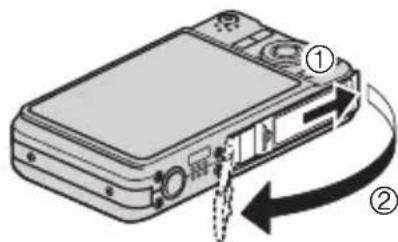 CASIO Exilim Zoom EX-Z90 - Presione [ON/OFF] para apagar la cámara y luego abra la cubierta del compartimiento de la pila. - 1