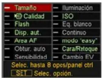 CASIO Exilim Zoom EX-Z90 - Mientras se está visualizando el panel de control, presione [MENU]. - 1