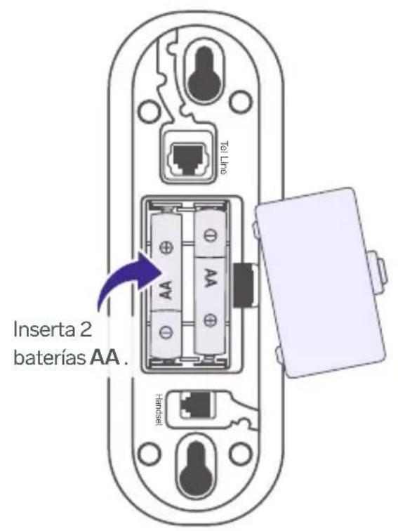 Inserta 2 baterías AA.