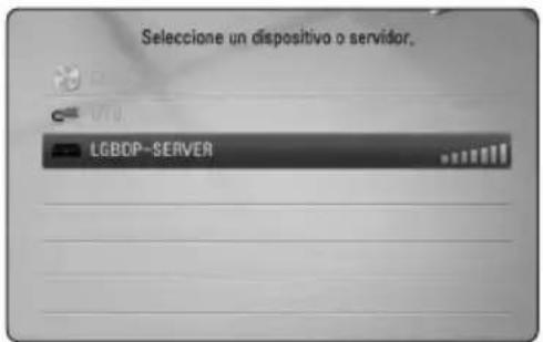 Seleccione un dispositivo o servidor. LGBDP-SERVER