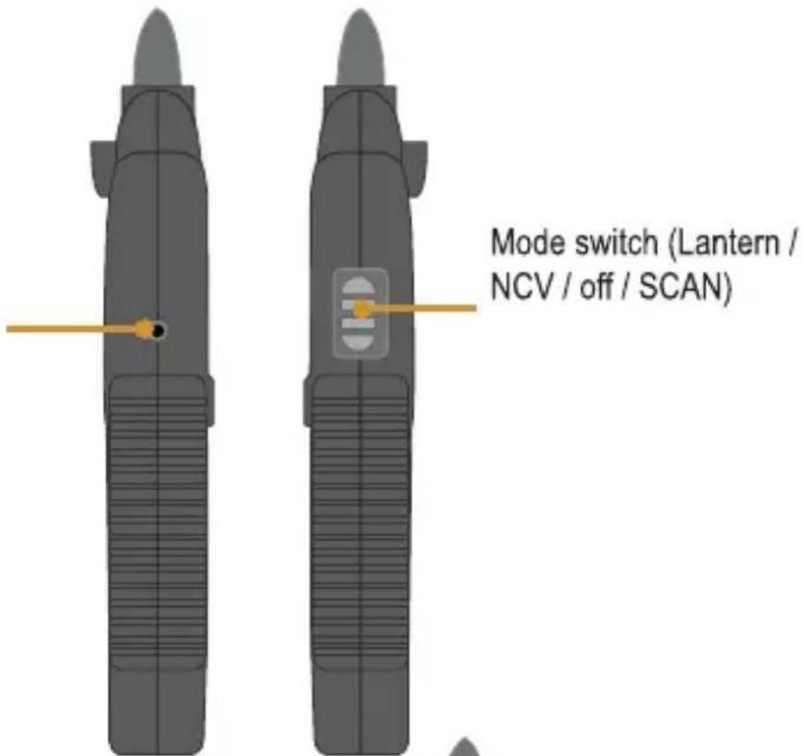 Mode switch (Lantern / NCV / off / SCAN)