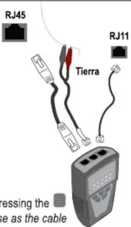 RJ45 Tierra RJ11 pressing the se as the cable