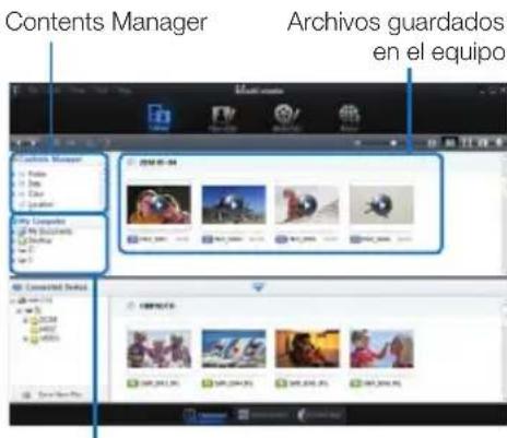 Contents Manager Archivos guardados en el equipo