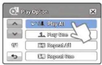 Play Option Play All Play One Repeat All Repeat One