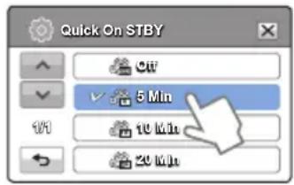 Quick On STBY 5 Min 10 Min 20 Min