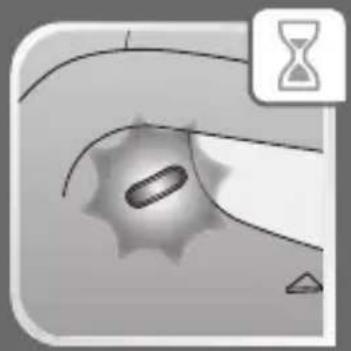Illustration of a virus-like infection with an hourglass icon (no text or symbols)