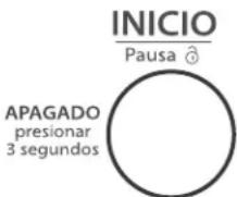 INICIO Pausa ⚙ APAGADO presionar 3 segundos