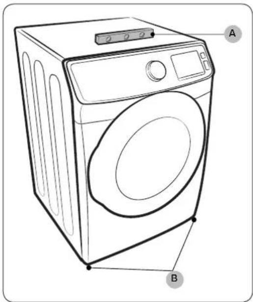 SAMSUNG DV15K6500GV - ETAPA 3 Nivelamento da secadora - 1