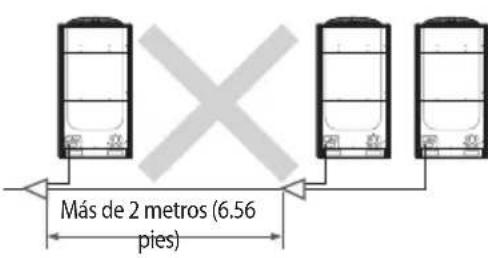 SAMSUNG AM080JXVAJH - Instalación de las tuberías entre las unidades externas - 9