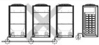 SAMSUNG AM080JXVAJH - Instalación de las tuberías entre las unidades externas - 6