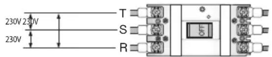 230V 230V 230V T S R OFF
