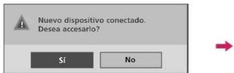 Nuevo dispositivo conectado. Desea accesarlo? Sí No