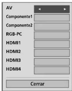 AV Componente1 Componente2 RGB-PC HDMI1 HDMI2 HDMI3 HDMI4 Cerrar