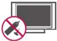 LG 42LU25 - No presione en exceso el panel con sus manos u objetos afilados, como tornillos, lápices o - 1