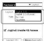 SONY Clié PEGA-KB11 - Changing the key layout setting - 1