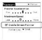 SONY Clié PEGA-KB11 - Setting the Pointer - 1