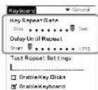 SONY Clié PEGA-KB11 - Setting the Key repeat rate/Delay until repeat - 1