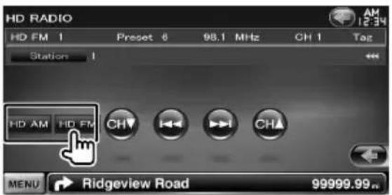 HD RADIO HD FM 1 Preset 6 98.1 MHz CH 1 Tag Station 1 HD AM HD FM CH Menu Ridgeview Road 99999.99