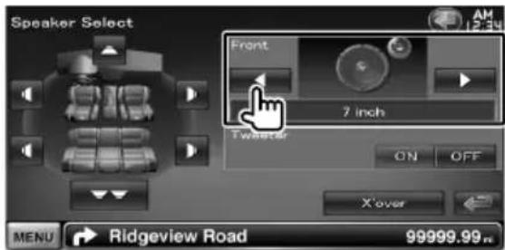 KENWOOD DDX8034BT - Seleccionar un tipo de altavoz - 1