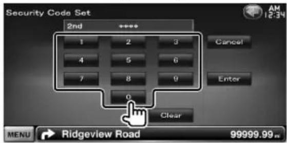 KENWOOD DDX8034BT - Introducir el código de seguridad correcto - 1