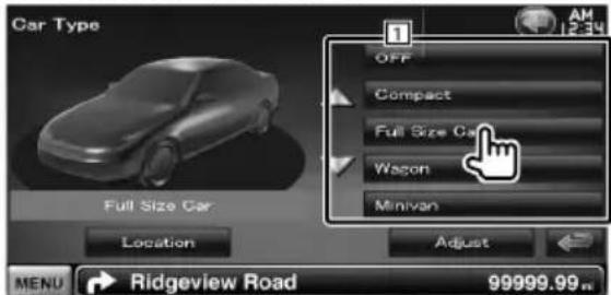 KENWOOD DDX8034BT - Configurar el tipo de coche - 1