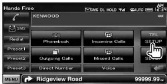 KENWOOD DDX8034BT - Visualizar la pantalla de configuración de manos libres - 1