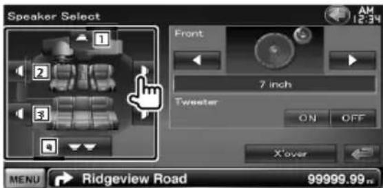 KENWOOD DDX8034BT - Seleccionar el altavoz para ajustar la transición - 1