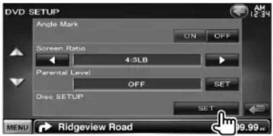KENWOOD DDX8034BT - Visualizar la pantalla de configuración de disco - 1