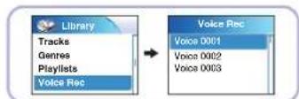 SAMSUNG YH-820 - Buscar y seleccionar archivos de voz - 1