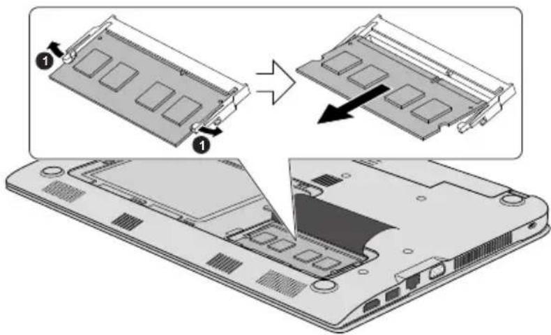 TOSHIBA Satellite Pro NB10 - Extracción del módulo de memoria - 3