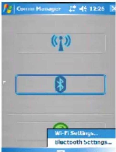 Comm Manager Wi-Fi Settings... Bluetooth Settings...